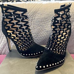 Black Faux Suede fashion Booties
